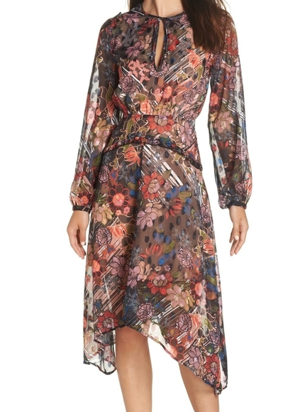 Foxiedox Retro Flowers Midi Dress NEW - Picture 1 of 8